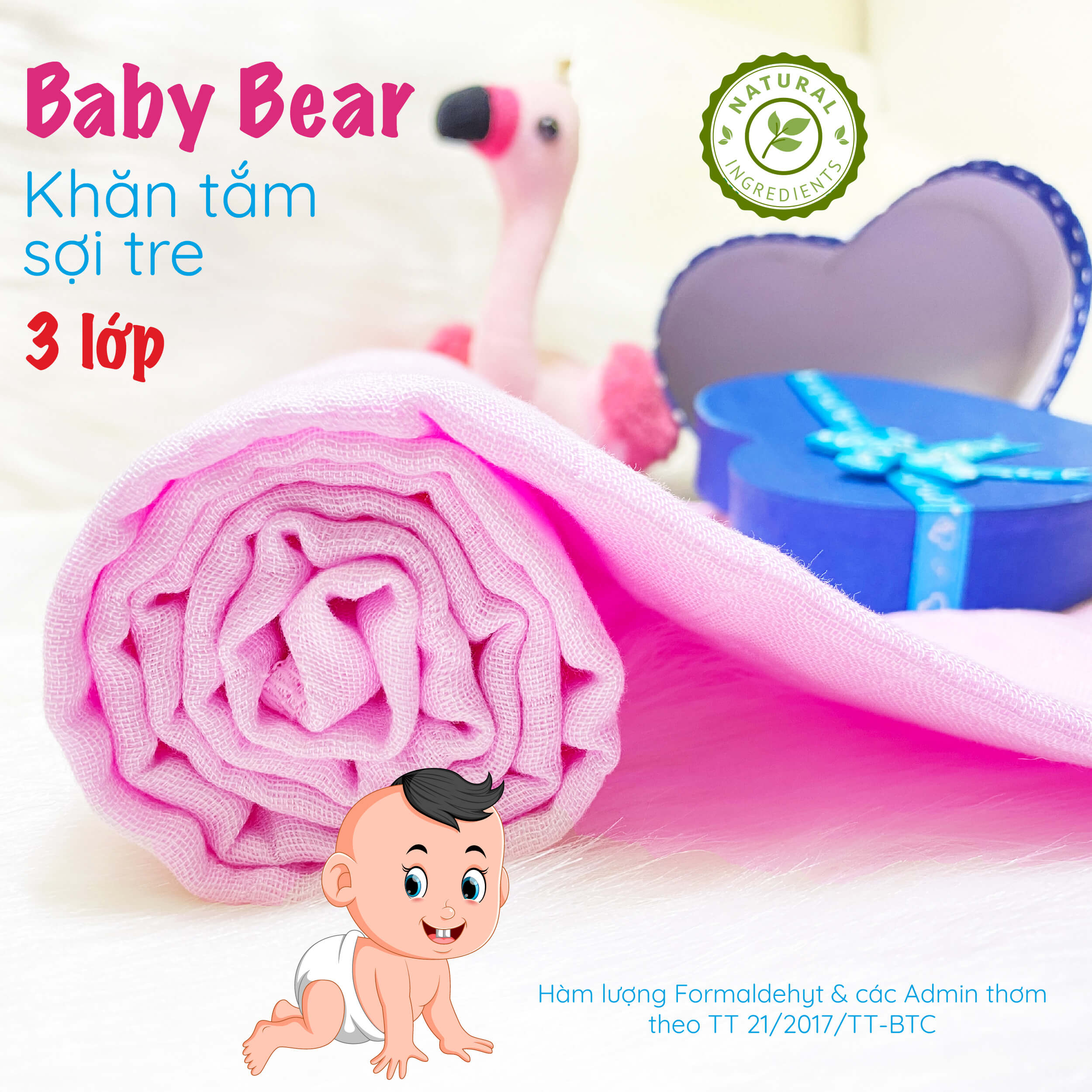 Khăn tắm sợi tre (Bamboo) Babybear 84x95cm