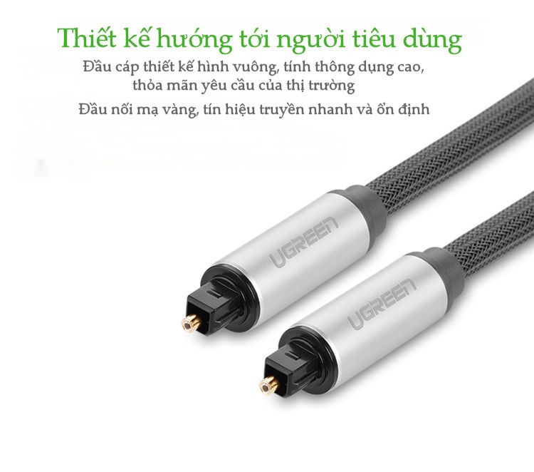 Dây audio quang (Toslink Optical) đầu nhôm UGREEN AV108