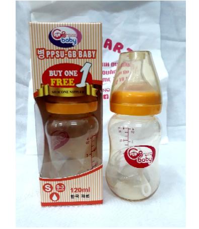 BÌNH SỮA PPSU GB BABY CỔ HẸP 80ml/120ml/270ml ( tặng kèm 1 núm ti silicon )