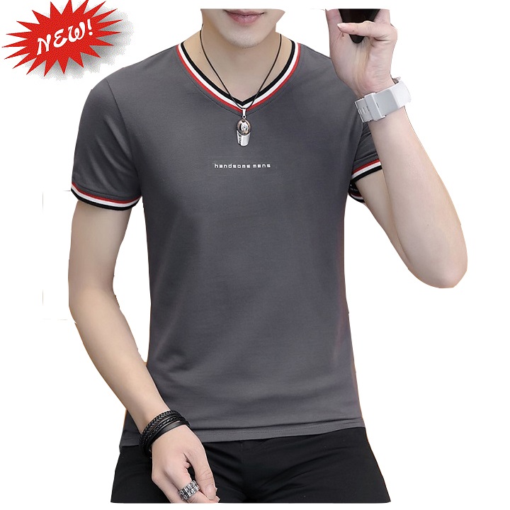 Áo thun nam cao cấp cổ tim hot trend 2021