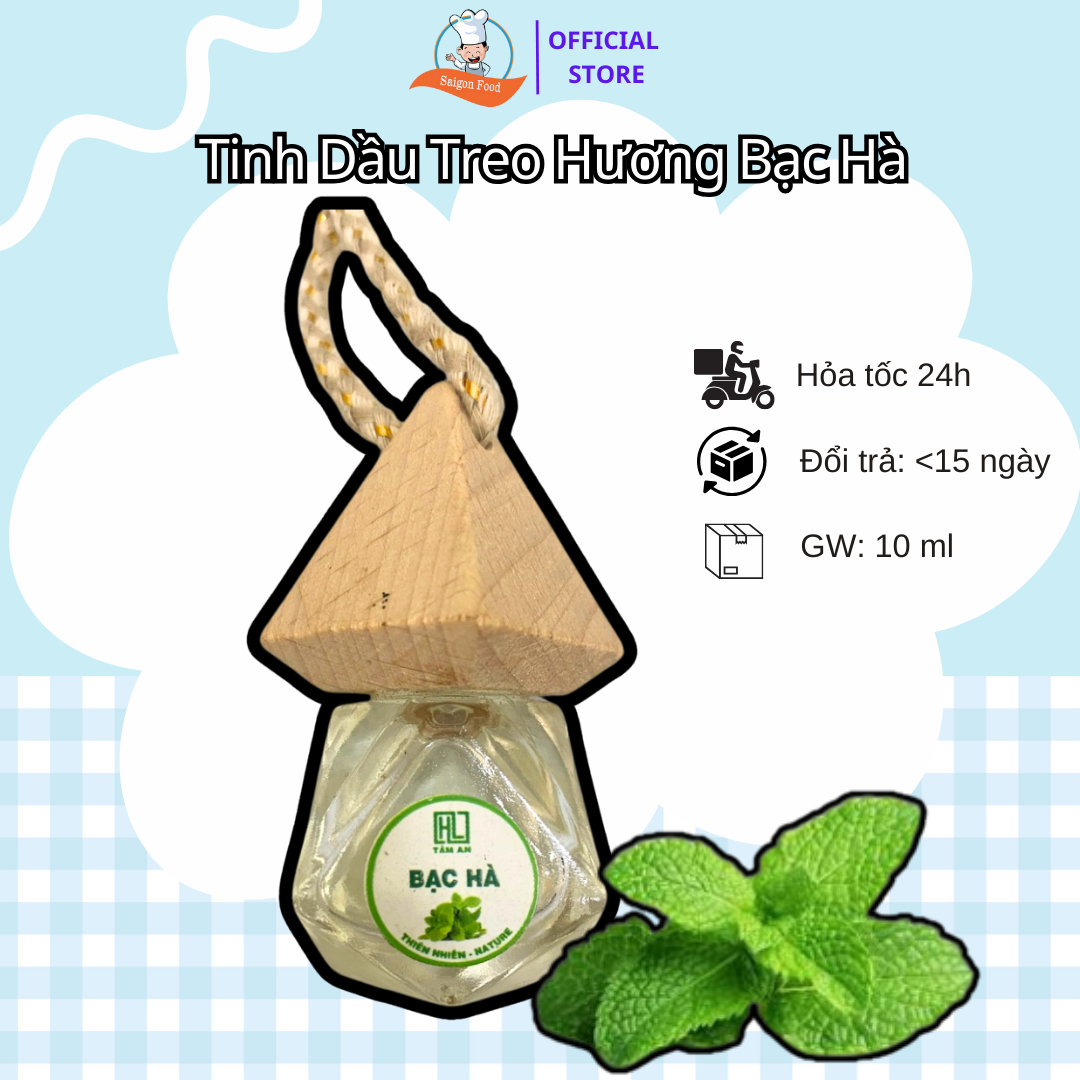 Lọ treo lục giác tinh dầu bạc hà 10ml