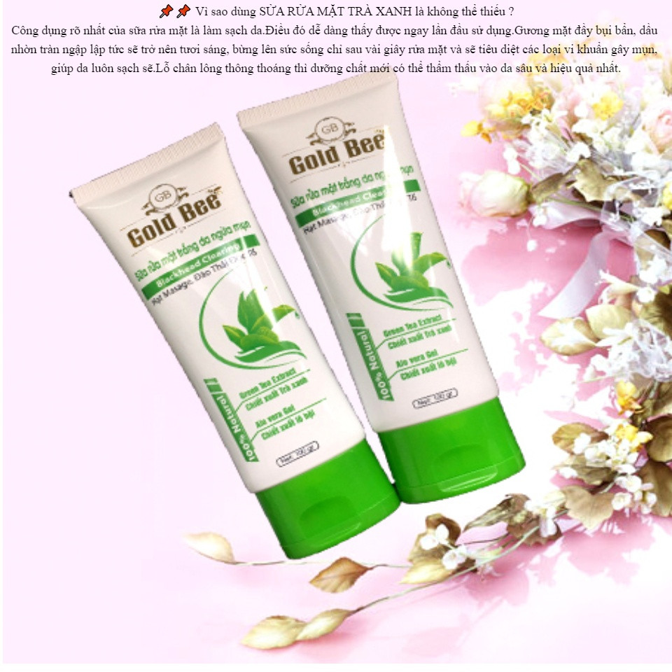 Sửa rửa mặt trà xanh Gold Bee 100gr