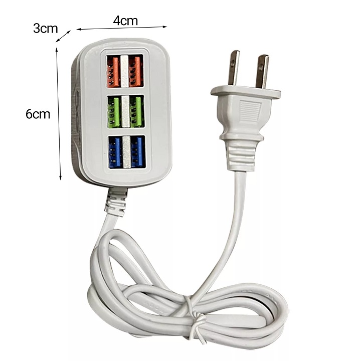 Củ Sạc 6 cổng USB Sạc Nhanh Cho iPhone Samsung Xiaomi