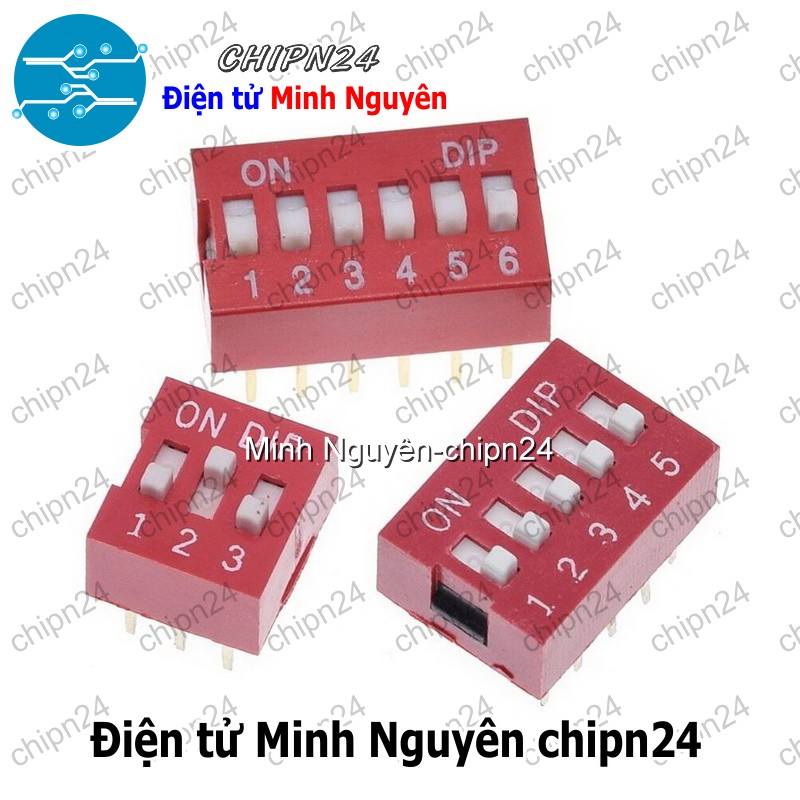 (K81) Công tắc bit Đỏ Chân cắm (1P/2P/3P/4P/5P/6P/7P/8P/9P/10P/12P) - [Chọn Loại] - HHH.00219