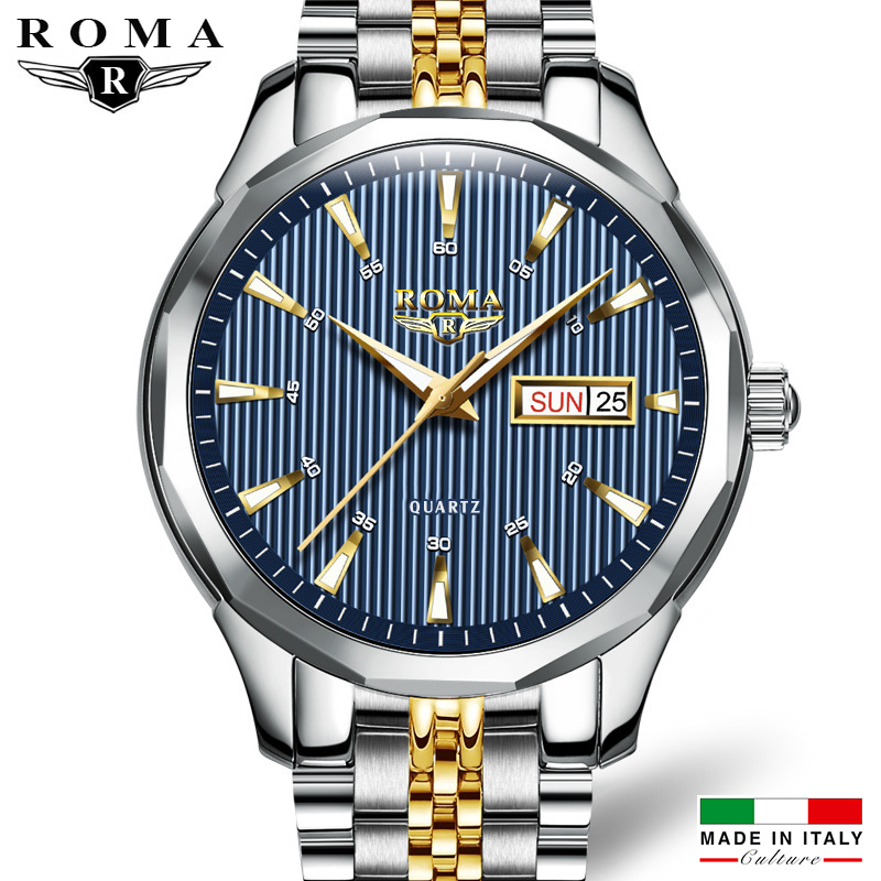 Nơi bán Đồng hồ Nam ROMA ITALY Kính tráng Sapphire – Dây CHARM đúc đặt đẳng cấp, Thương Hiệu ĐỨC - Khóa Bướm Cao Cấp
