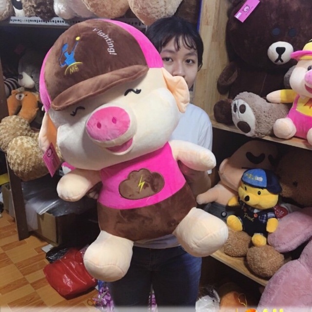 GẤU BÔNG HEO THỂ THAO VUI VẺ SIZE LỚN 55CM CAO CẤP HÀNG XUẤT KHẨU AN TOÀN CHO BÉ