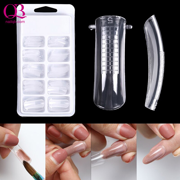 [HCM]Móng úp gel gôm phôm bầu hoặc phôm nhọn có tai 100 móng màu trong