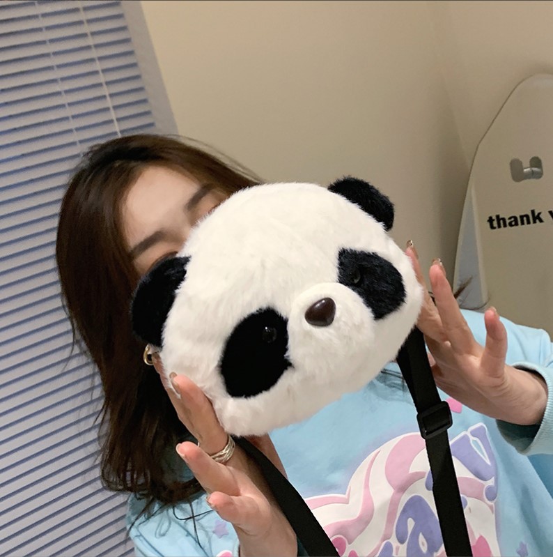 Túi đeo chéo hình thú bông Gấu Trúc dễ thương, túi đeo phong cách Hàn Quốc cho mọi lứa tuổi