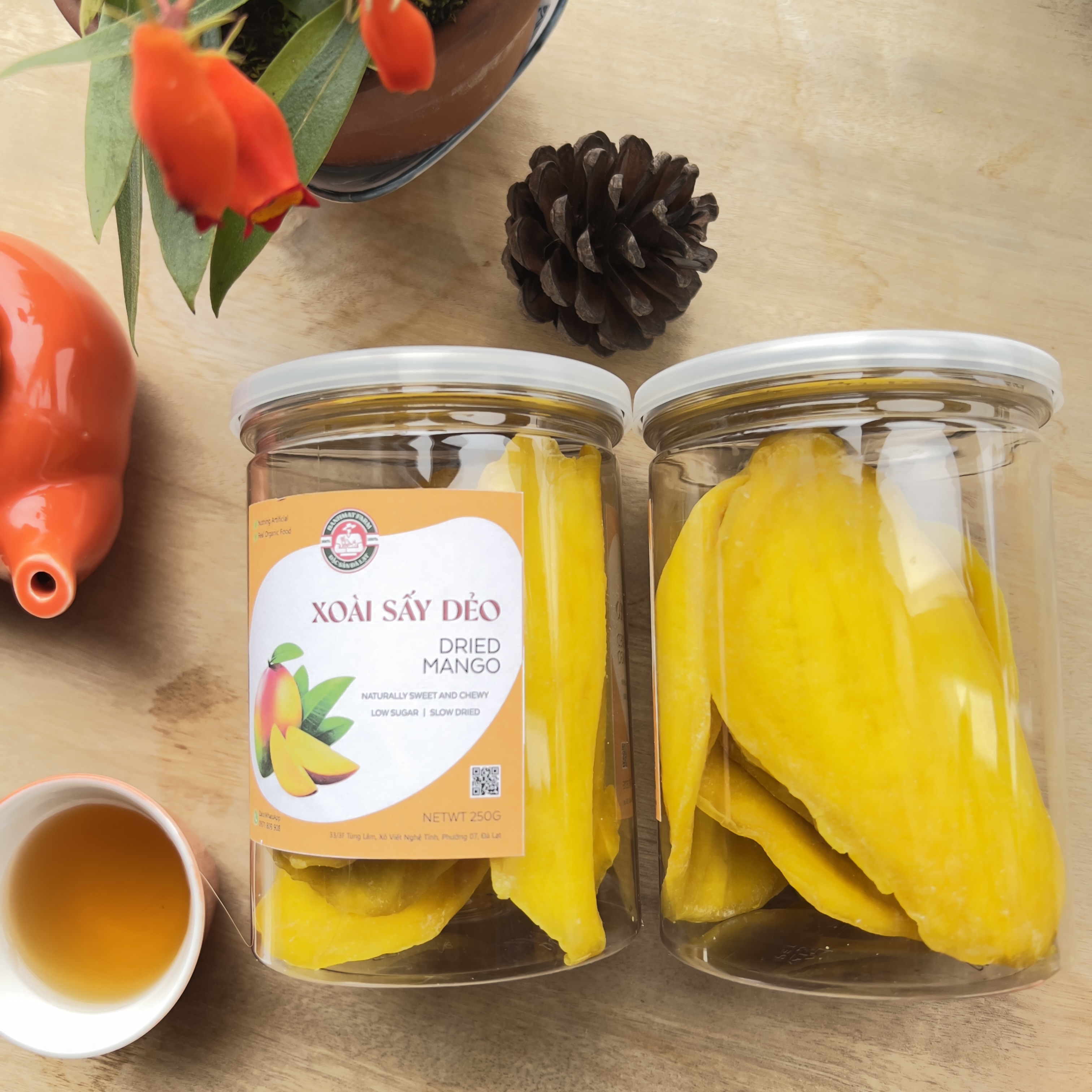 Xoài sấy dẻo nguyên miếng 500gr BanhMat Farm đặc sản trái cây sấy Đà Lạt nguyên vị