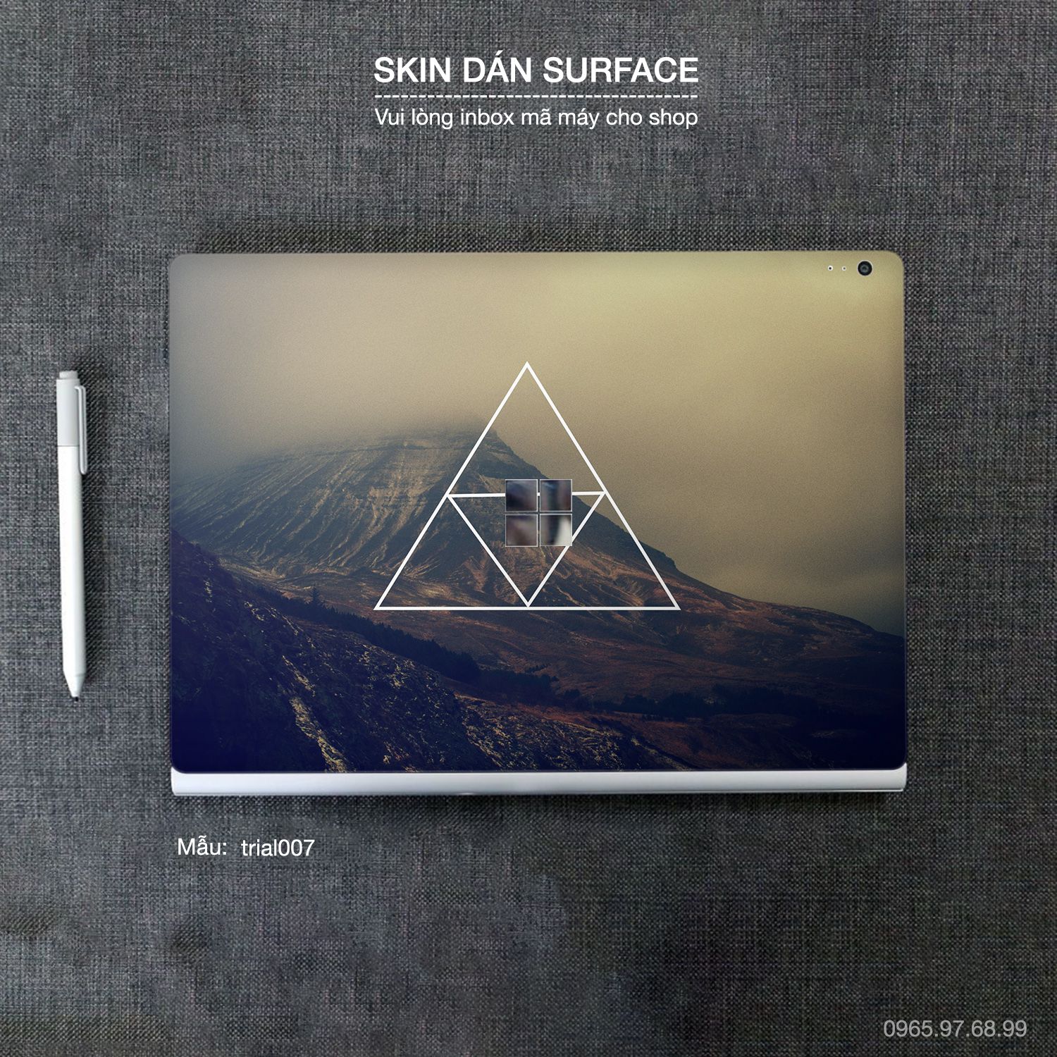 Decal Skin dán Surface Pro / Laptop / Go / Book mẫu Đa giác (inbox mã máy cho shop)