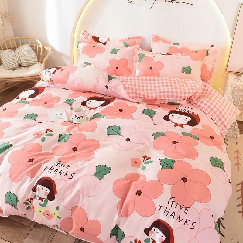 Trọn Bộ 4 Món Cotton Poly Nhập Mẫu BÉ GÁI GIVEN THANK Dễ Thương Cho Bé Gái