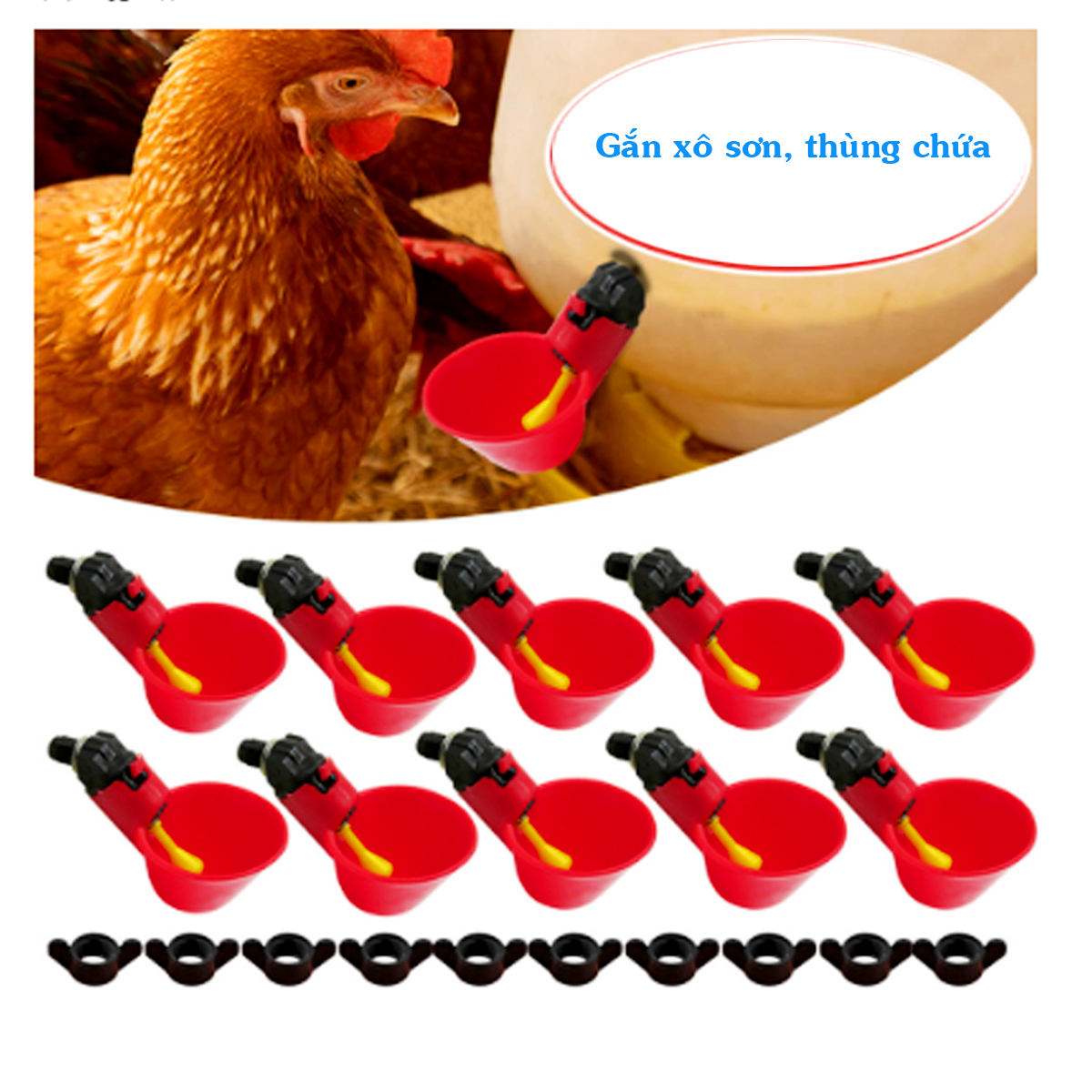 Máng uống tự động cho gà vịt dễ lắp đặt
