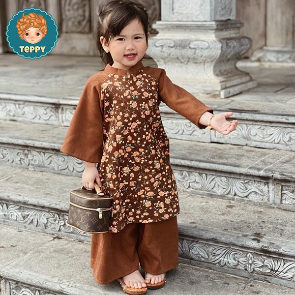 Áo dài cách tân hoa nhí cho bé (TEPPY SHOP)