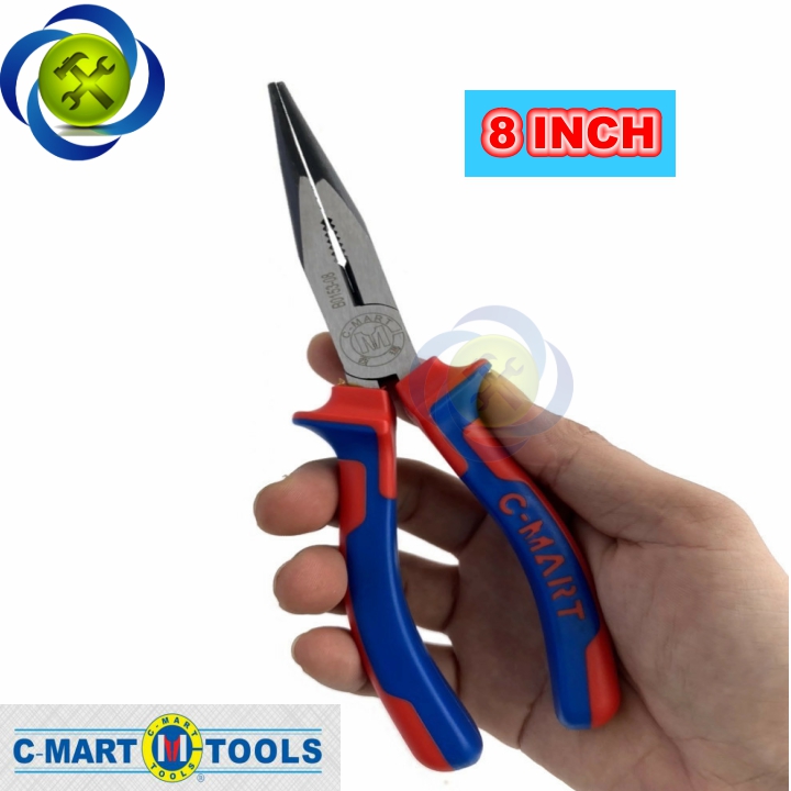 [HCM]Kìm nhọn cán xanh đỏ C-Mart B0153-8 200mm 8inch