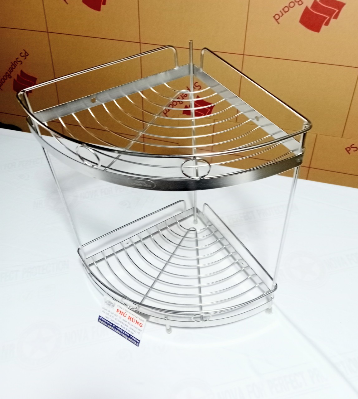 [HCM]Kệ góc 2 tầng inox đặc 100% ( đủ size)