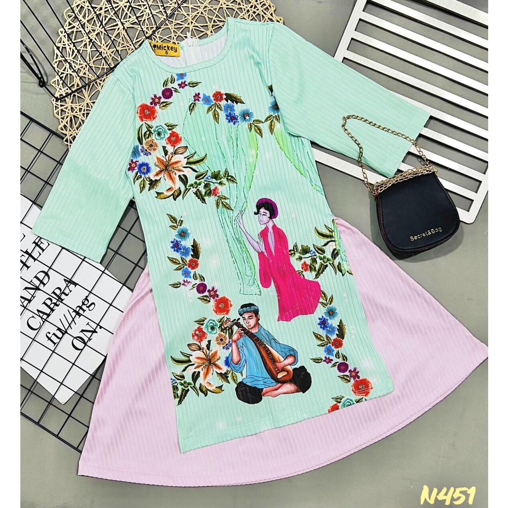 Áo dài cho bé gái, áo dài tết 2023 cho bé jennie kids j521