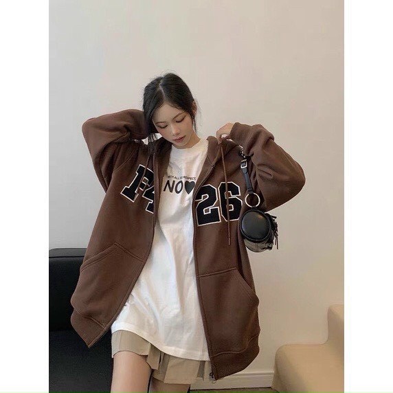 Áo khoác hoodie nam nữ phối nút cổ họa tiêt f426 hot trend