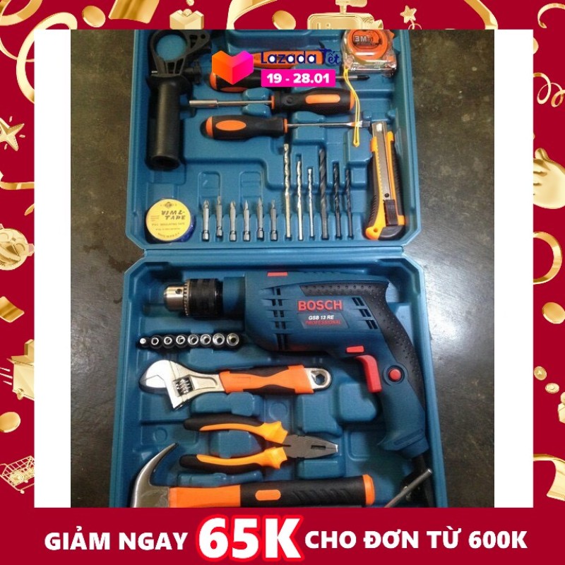 Bộ máy khoan công xuất 1350w 13re động lực cầm tay SET 30 chi tiết phụ kiện đầy đủ dùng để khoan bê tông,khoan tường,khoan sắt,khoan gỗ, nhựa, vv.....