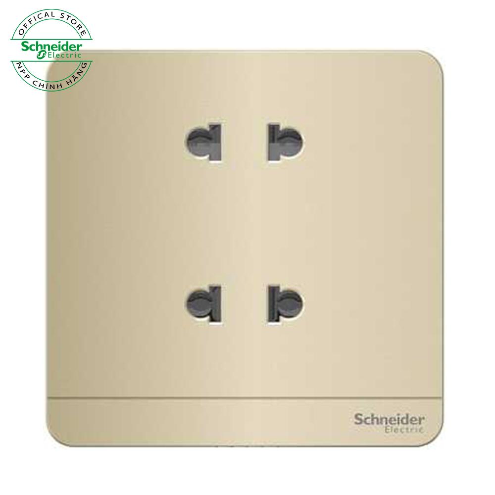 Bộ ổ cắm đôi 2 chấu 10A, dòng AvatarOn mặt vuông loại Đẳng Cấp, Sang Trọng Schneider Electric