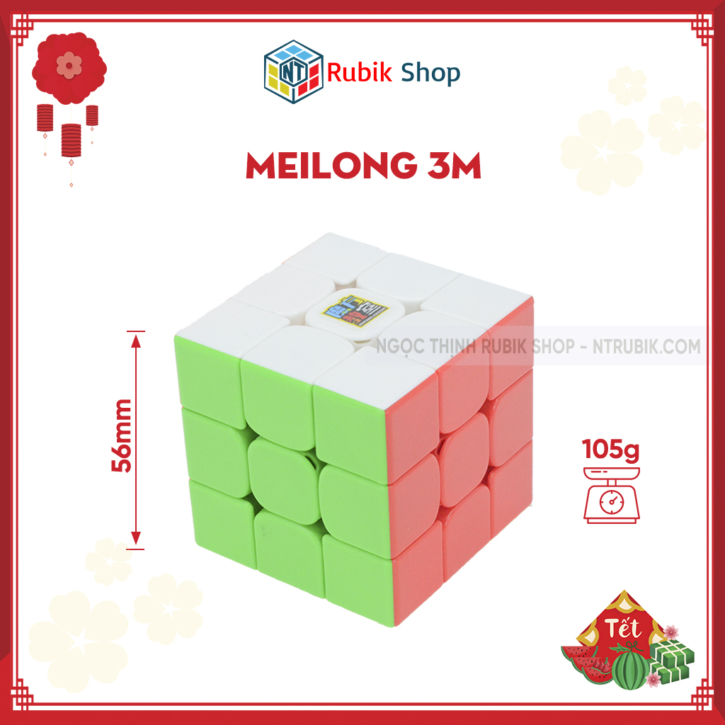 Rubik 3x3x3 Moyu Meilong 3M Stickerless (Hãng mod nam châm)