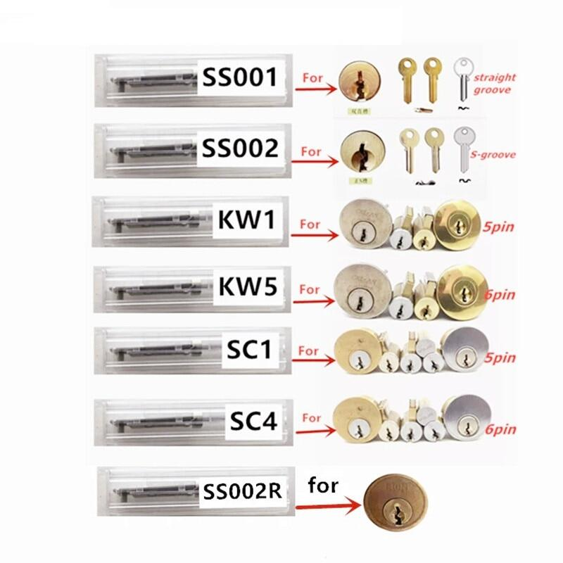 Lishi 2 in 1 2in1 tool lw4 lw5 te2 s123 kw1 kw5 sc1 sc4 ss001 ss002 r52 m1/ ms2 locksmith tools for home door civil locks