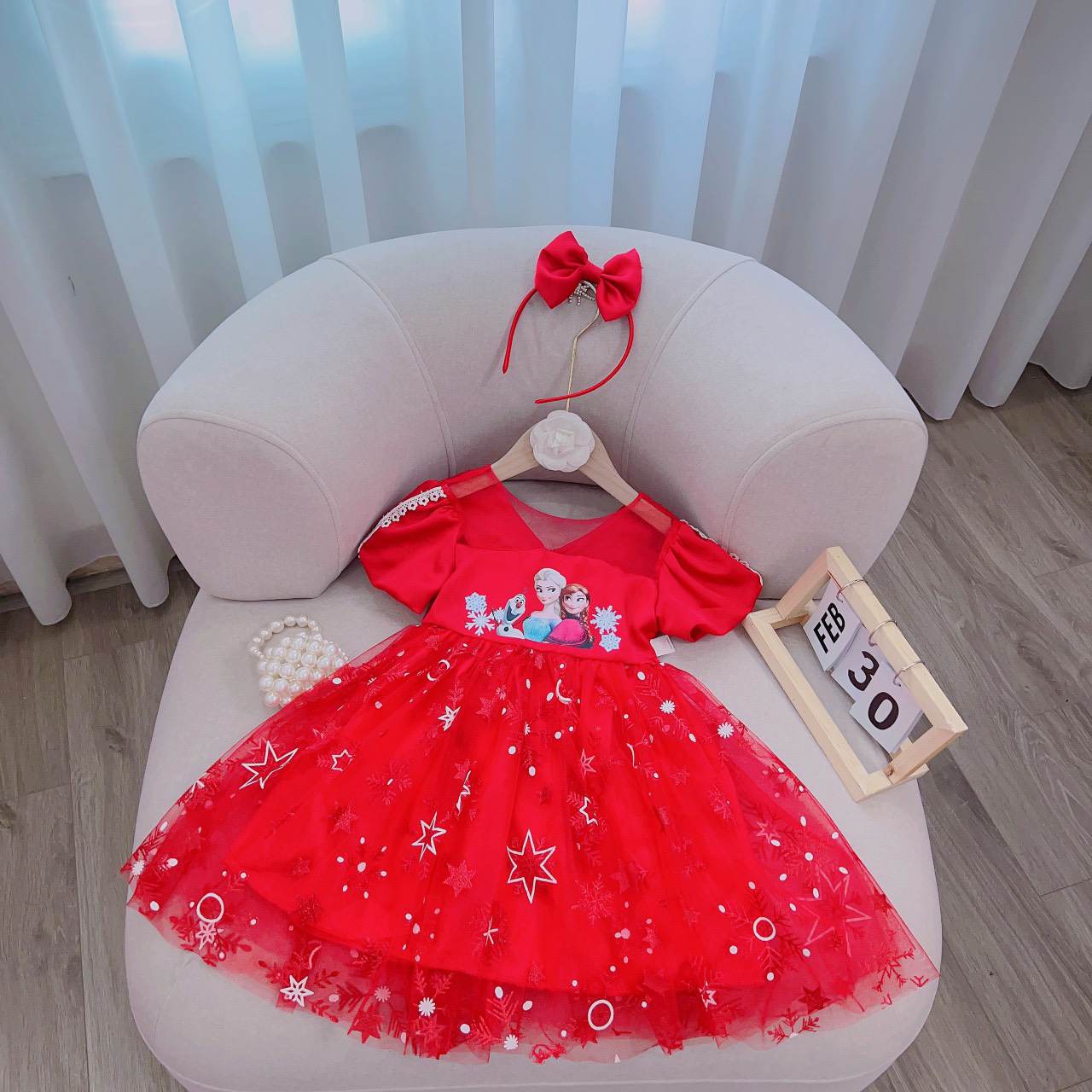 Váy công chúa elsa xinh xắn cho bé gái