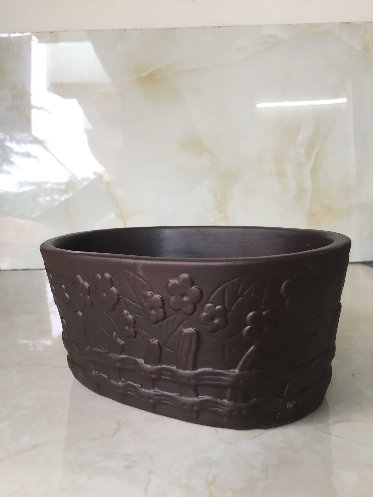 Bộ 2 chậu đất nung bonsai cao cấp.
