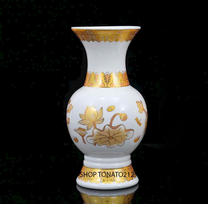 BỘ THỜ CÚNG GỐM SỨ HOA SEN VÀNG ĐỦ BỘ, ĐỦ SIZE