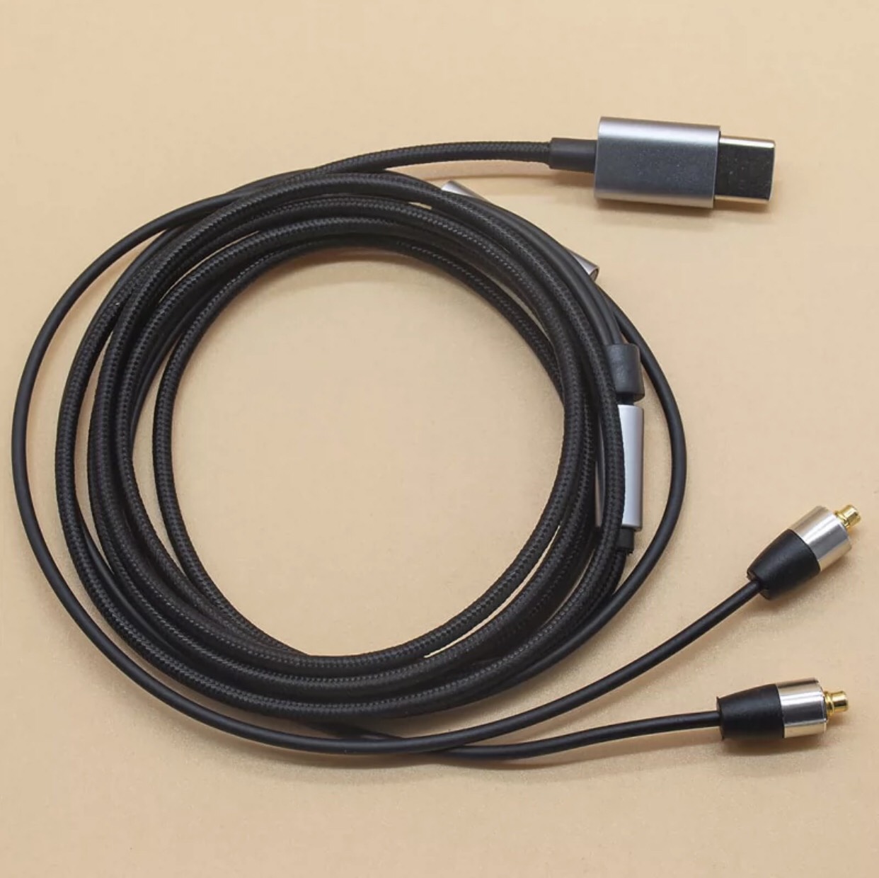 Dây tai nghe MMCX có mic bọc dù chân Type C