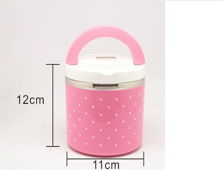 CẶP LỒNG GIỮ NHIỆT 1 TẦNG CHẤM BI (GIAO MÀU NGẪU NHIÊN)