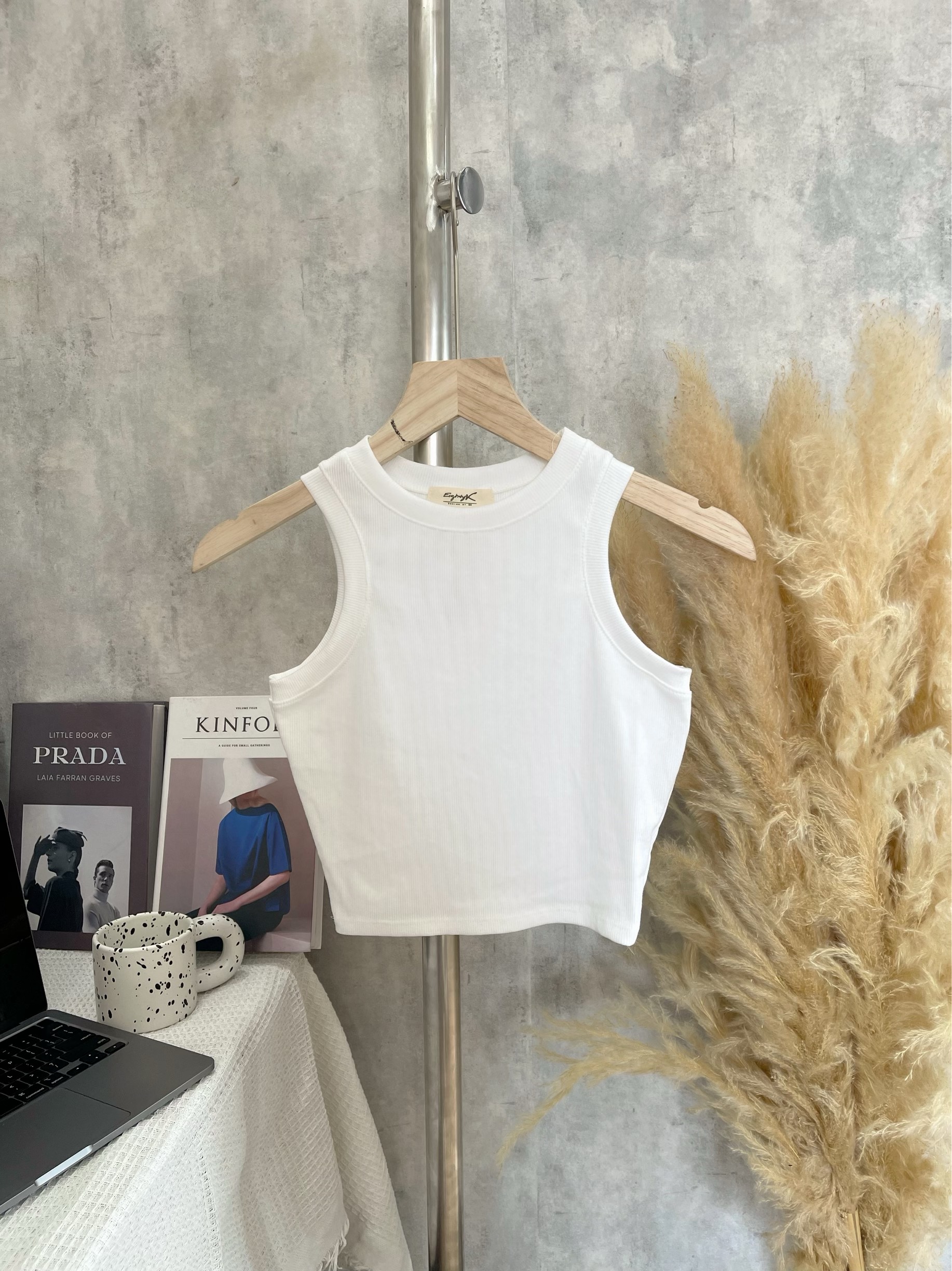 Áo Croptop Ba Lỗ Trơn Thun Gân Basic