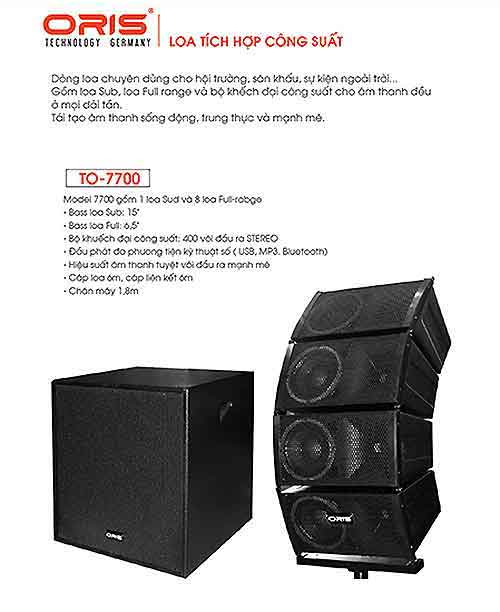 [HCM][Trả góp 0%]Bộ Loa Sân Khấu Oris TO-7700