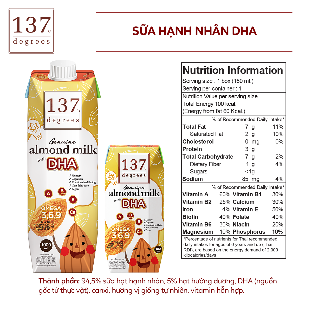 Combo 4 pack of 137 degrees seed milk (180ml x 12 boxes)
