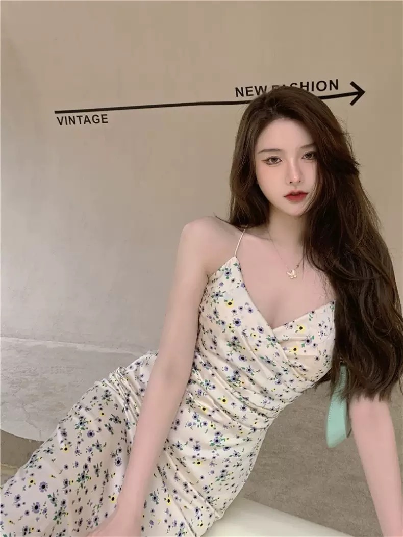 Đầm Hoa Nhí 2 Dây Maxi Chất Lụa Thun Sữa Mềm Mại