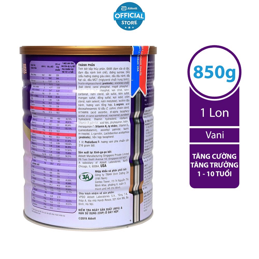Lon sữa Pediasure 850gr