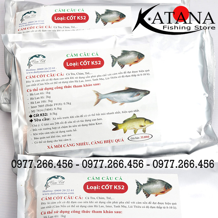 [HCM]Cám Câu Cá - Cốt Vàng Cốt Đen Cốt K52 Bịch 500gr