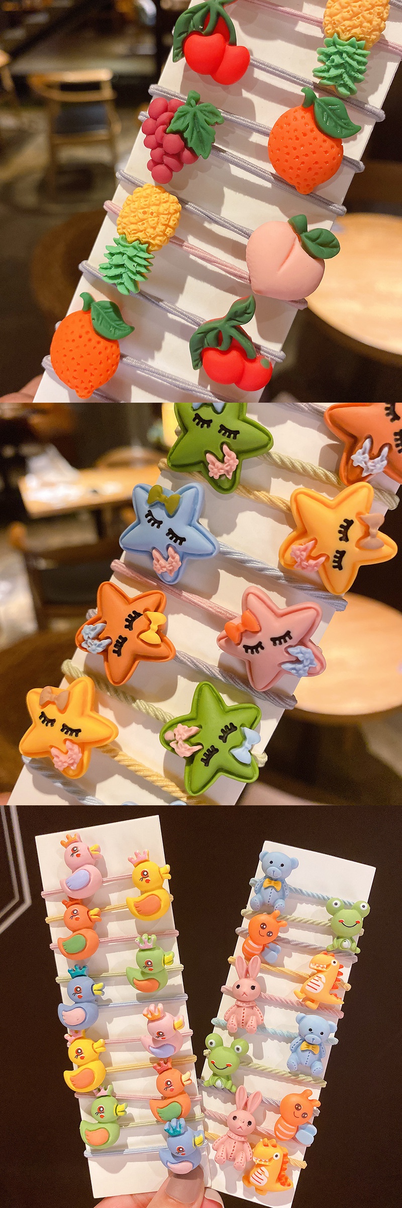 Set 10 Dây Buộc Tóc Hoạt Hình Dễ Thương Cho Mẹ Và Bé
