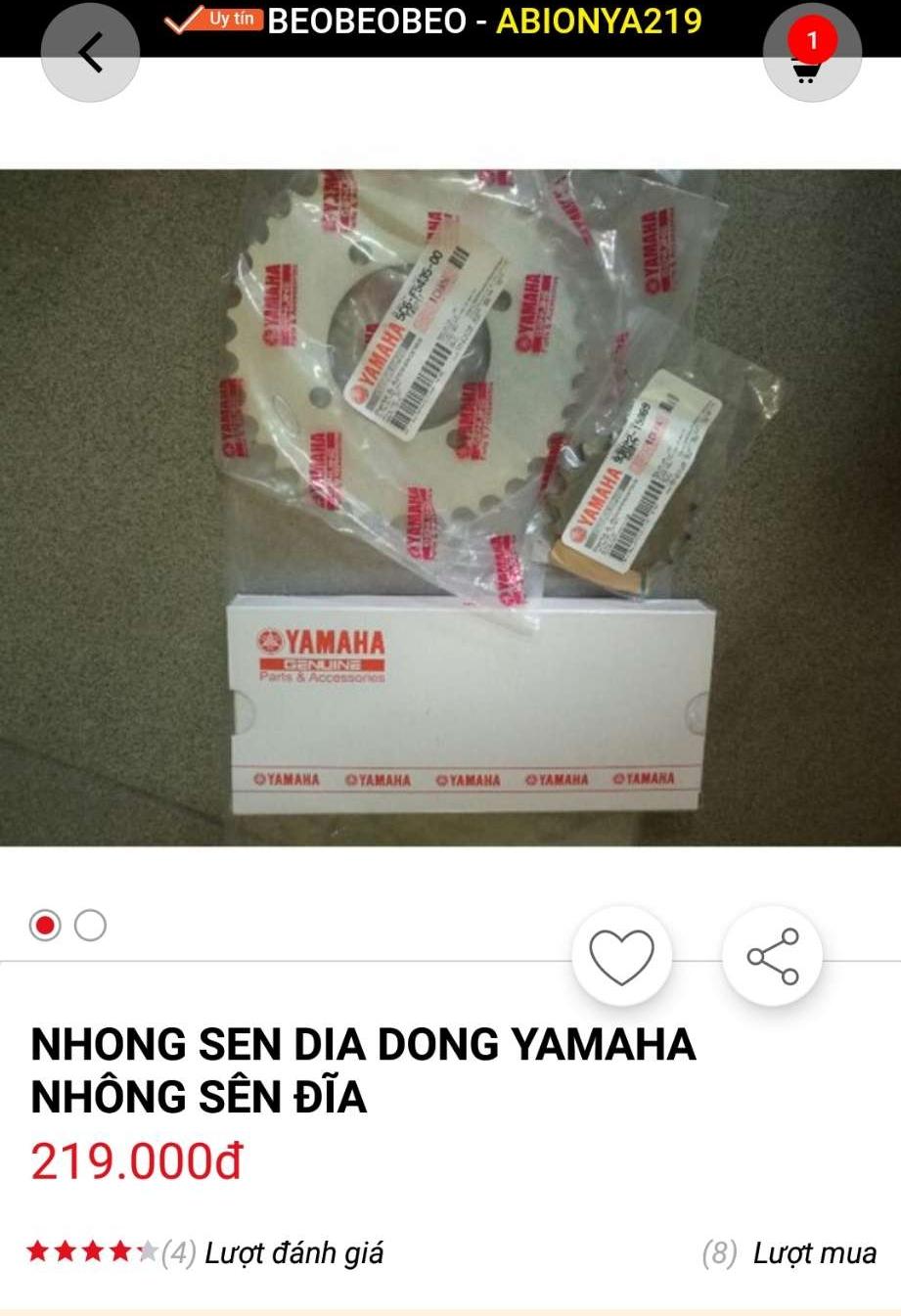 nhông sên đĩa Yamaha cho Sirius Jupiter
