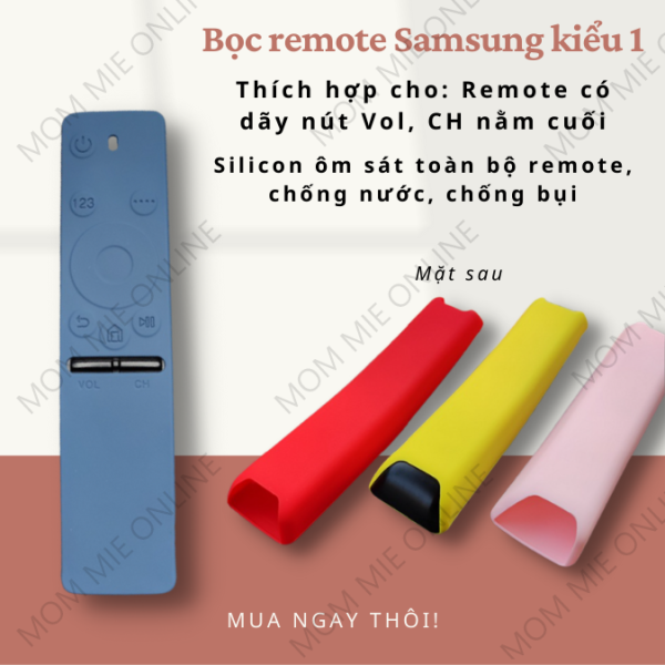 Vỏ bọc remote tivi Samsung LOẠI CONG chống bụi bẩn, chống trượt - I027, I028