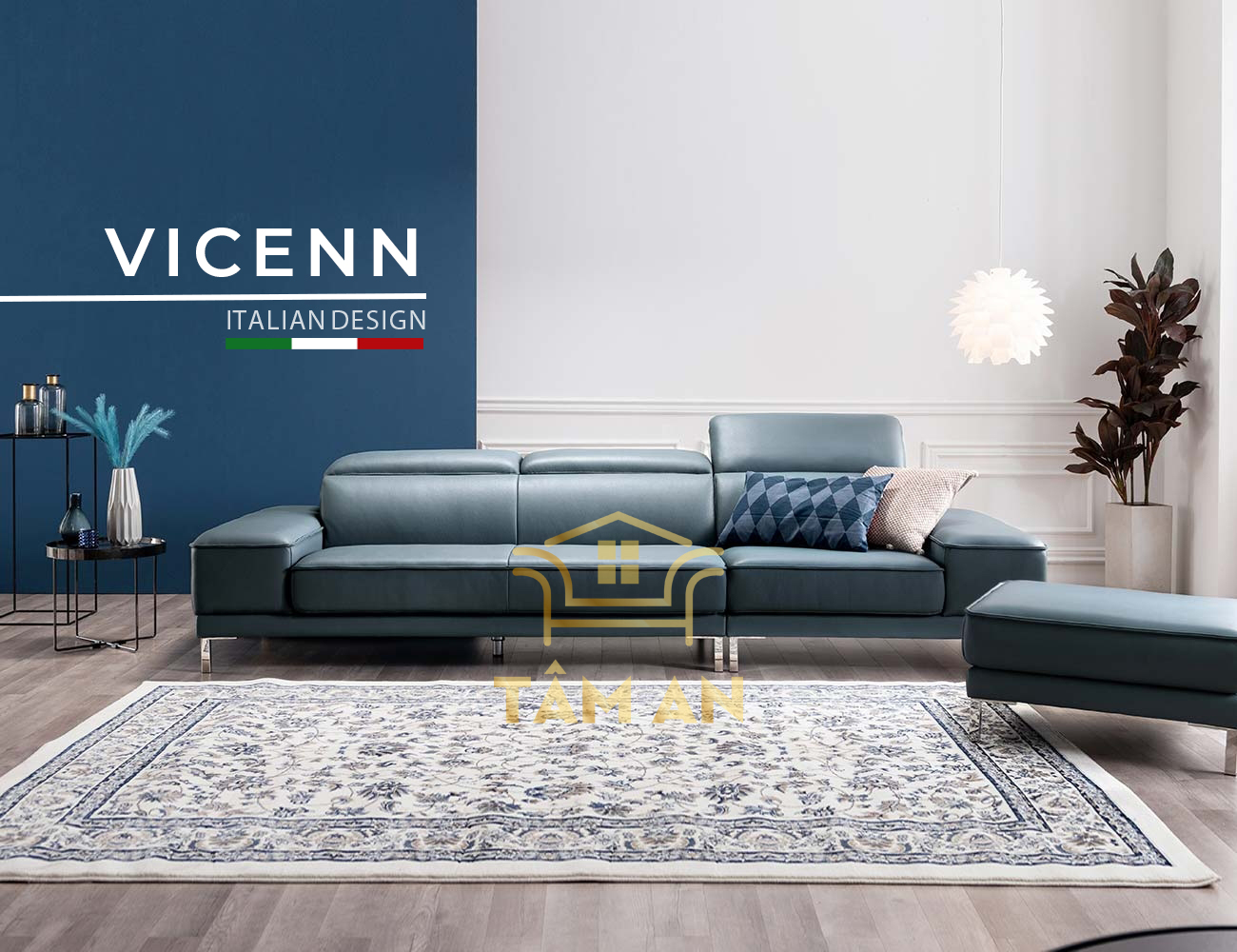 Ghế sofa băng da cao cấp vicenn taman nội thất phòng khách tbi-991