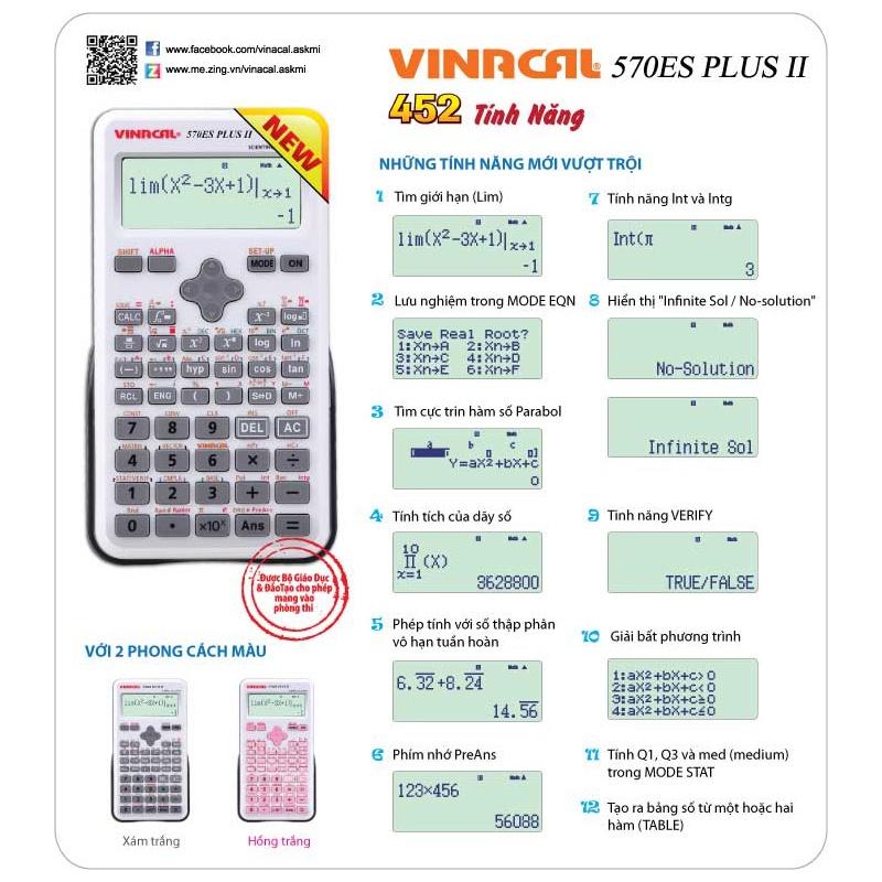 MÁY TÍNH HỌC SINH VINACAL 570 es plus