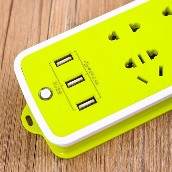 Ổ Cắm Điện 6 Phích Cắm 3 Cổng Usb