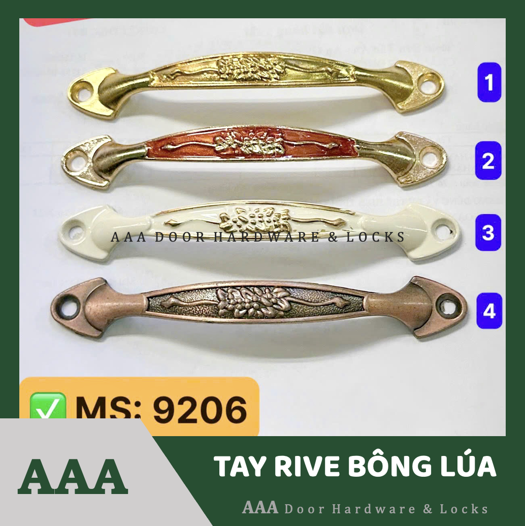 [Bông lúa Rive] Tay nắm tủ hoạ tiết bông lúa (tay nhẹ) bắt rive (Tay bông lúa rive) (Trắng/Đỏ/Nâu)