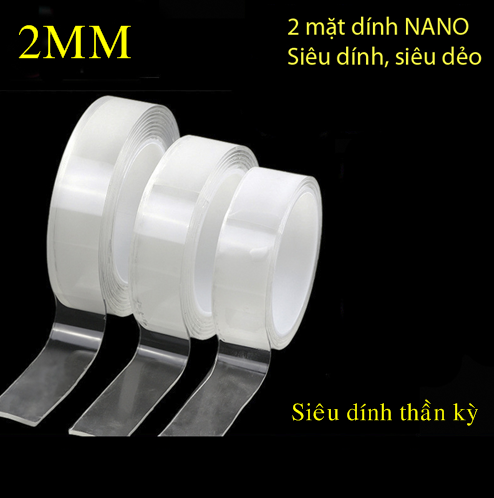 [HCM]Cuộn Keo 2 Mặt Dính NANO Siêu Dính Siêu Dẻo 5m 3m 1m