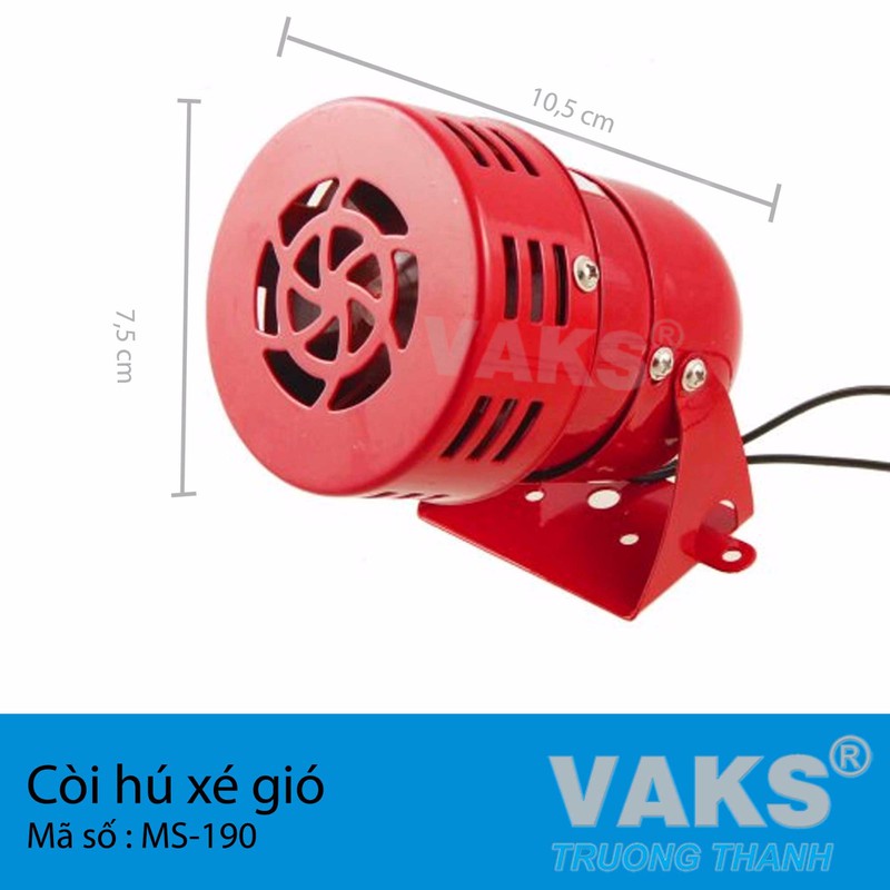 Còi hụ xé gió nguồn 220V AC - kết hợp thiết bị dùng báo động chống trộm - báo cháy nhà xưởng hiệu quả - MS-190 (đỏ)