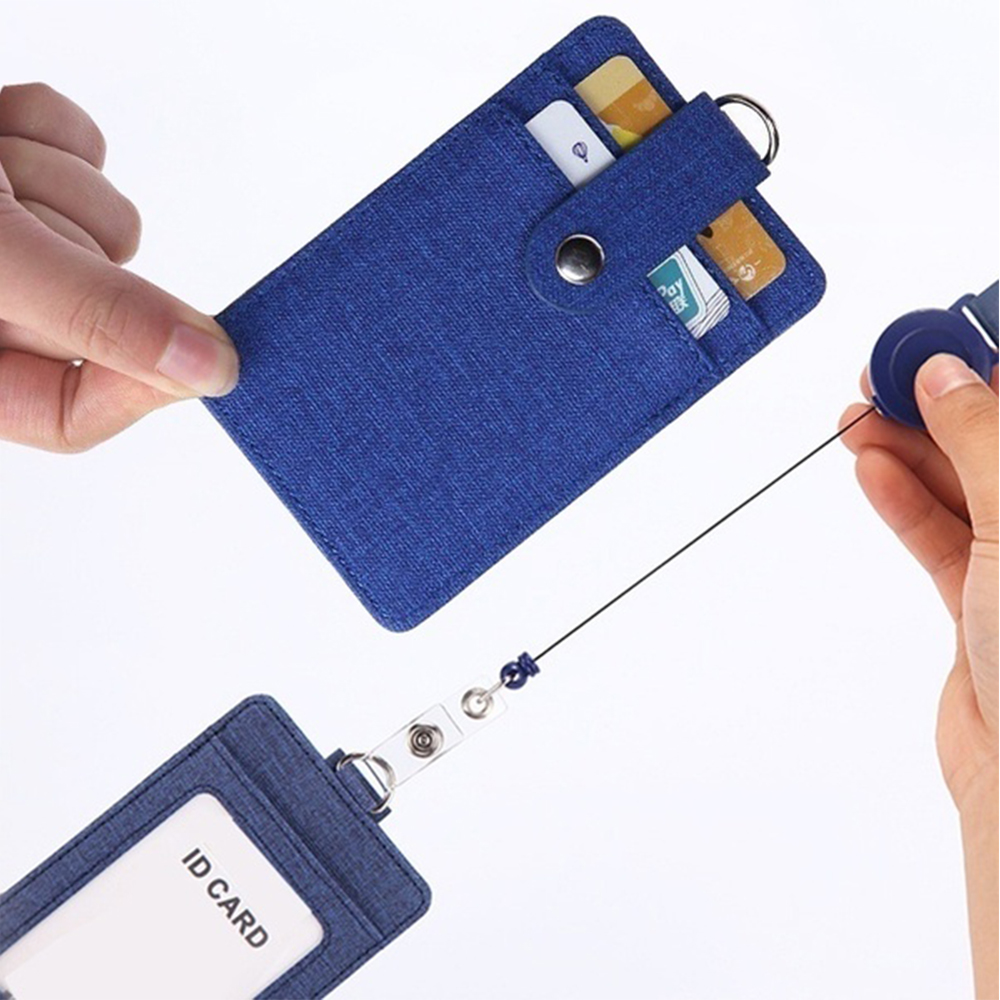 Fashion School Office Supplies With Lanyard Leather ID Business Case ID Badge Holder Name Card Work Card Holders