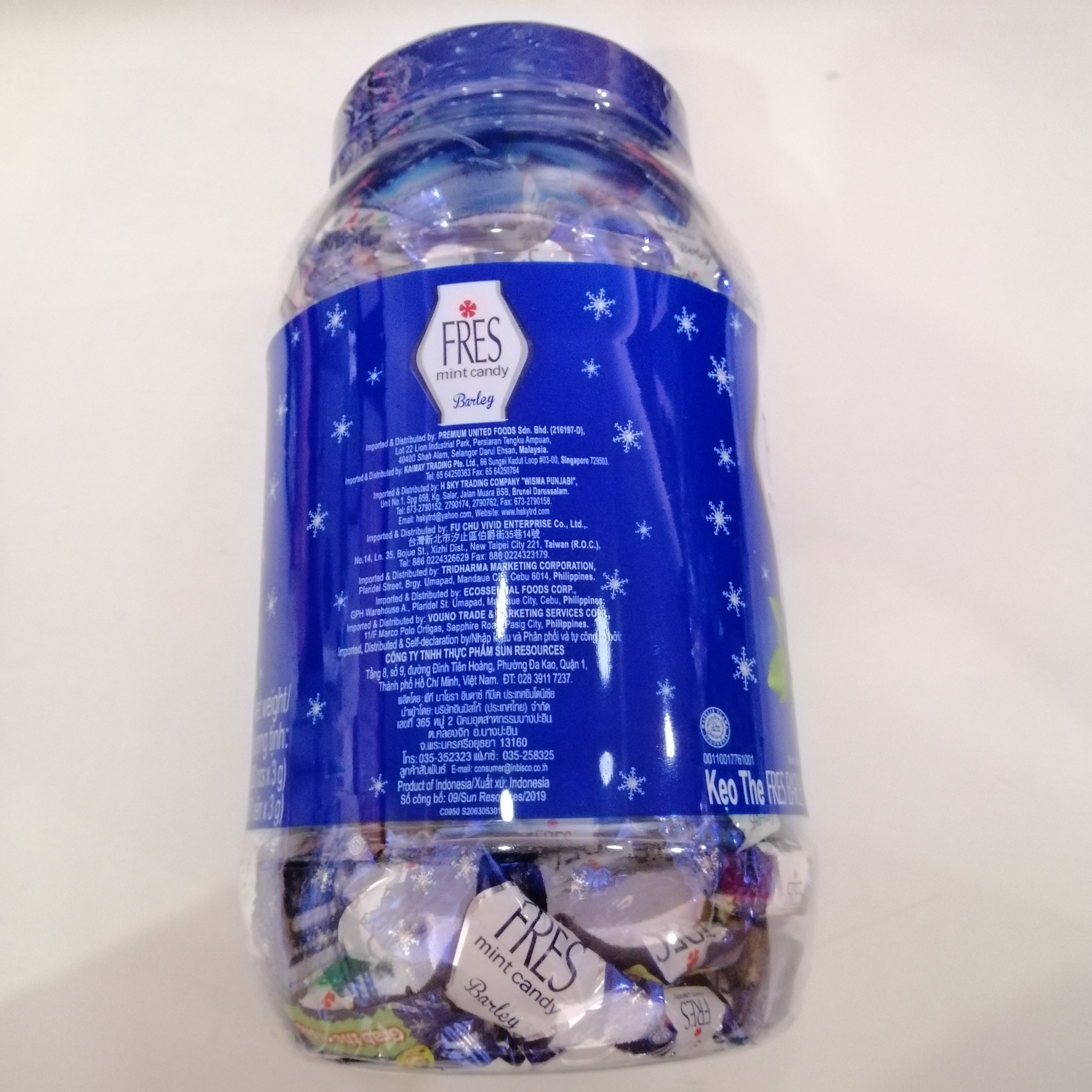 Kẹo The Bạc Hà Lúa Mạch Fres Barley Mint Candy (Hủ 600g)
