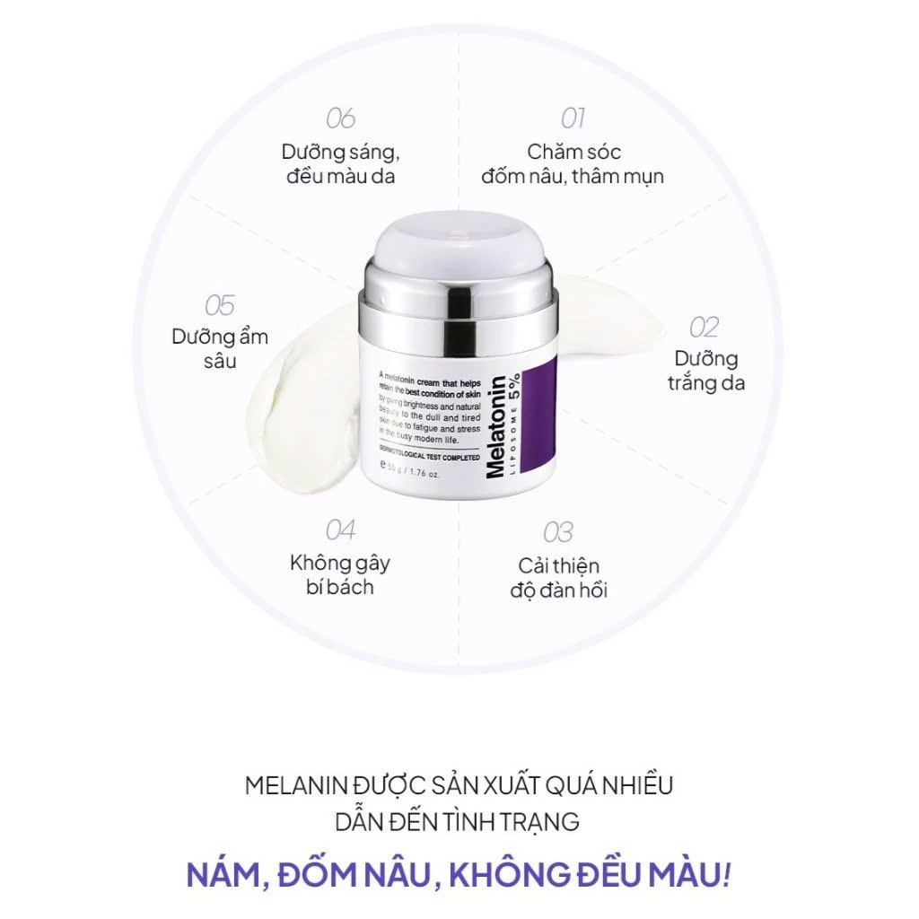 [ Hàng công ty - có tem phụ ] Kem dưỡng trắng da mờ nám Maxclinic 50g - 5% Melatonin.