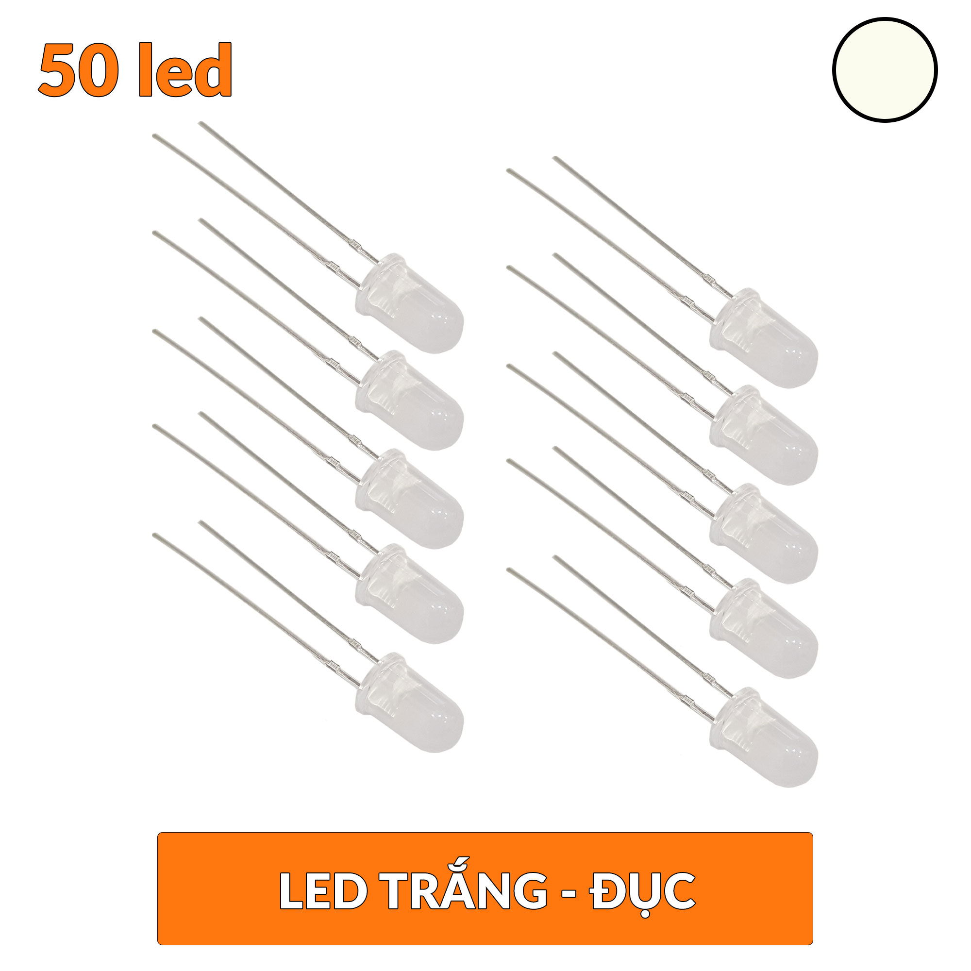 Led đục 5mm trắng