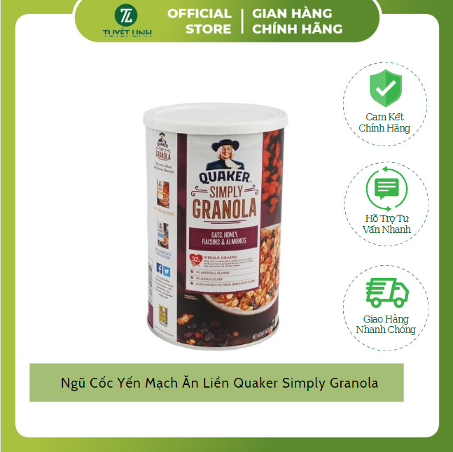 Ngũ cốc yến mạch ăn liền quaker simply granola - 1.95kg